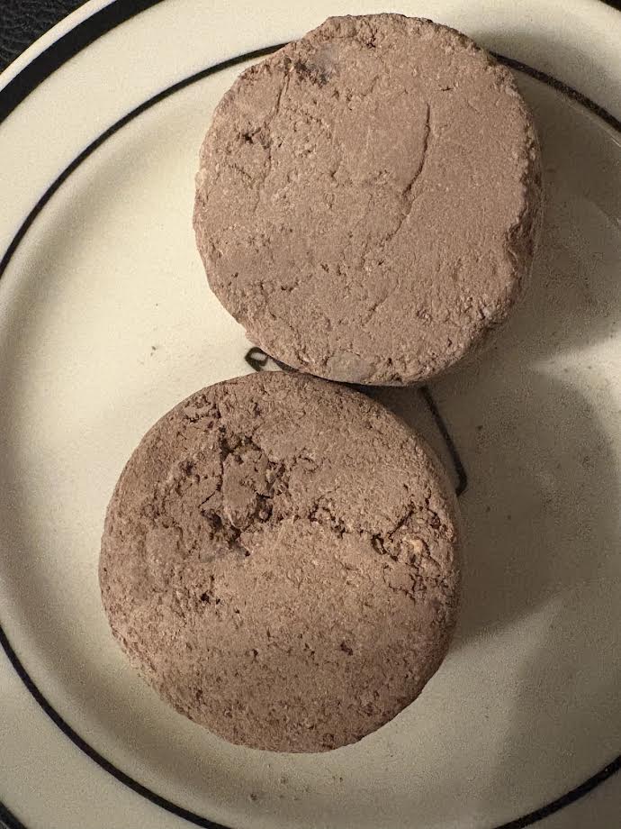 Red Nakumatt pucks with Dry fruit crumbs inside
