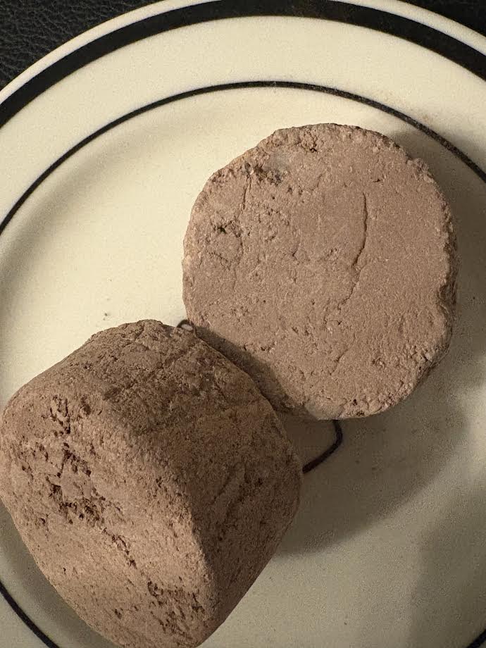 Red Nakumatt pucks with Dry fruit crumbs inside