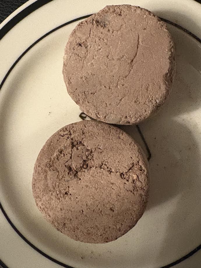 Red Nakumatt pucks with Dry fruit crumbs inside